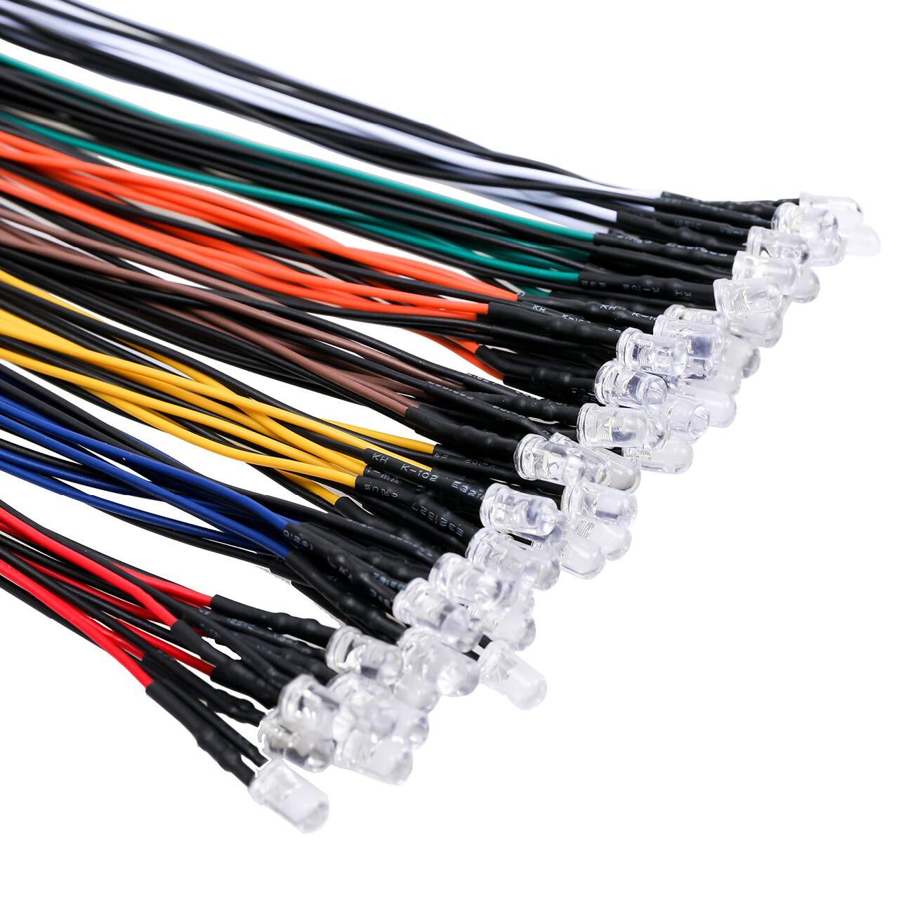 56pcs 7 Colors X 8pcs 12 Volt Led Lights Emitting Diodes Pre Wired Dc 12v 5mm gallery