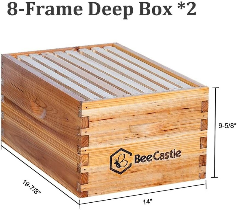 8-Frame Beeswax Coated Langstroth BeeHive Kit (2 Deep Boxes and 1 Medium Box) gallery