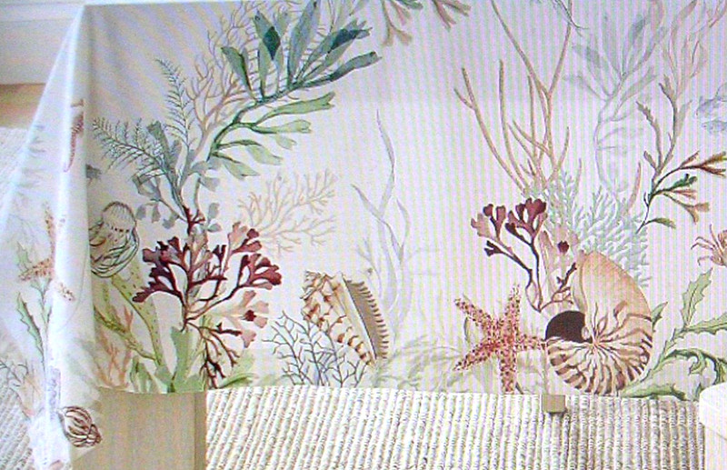 POTTERY BARN ENCHANTED COAST SEA TABLECLOTH 100% COTTON 70X108 NEW WITH TAGS gallery