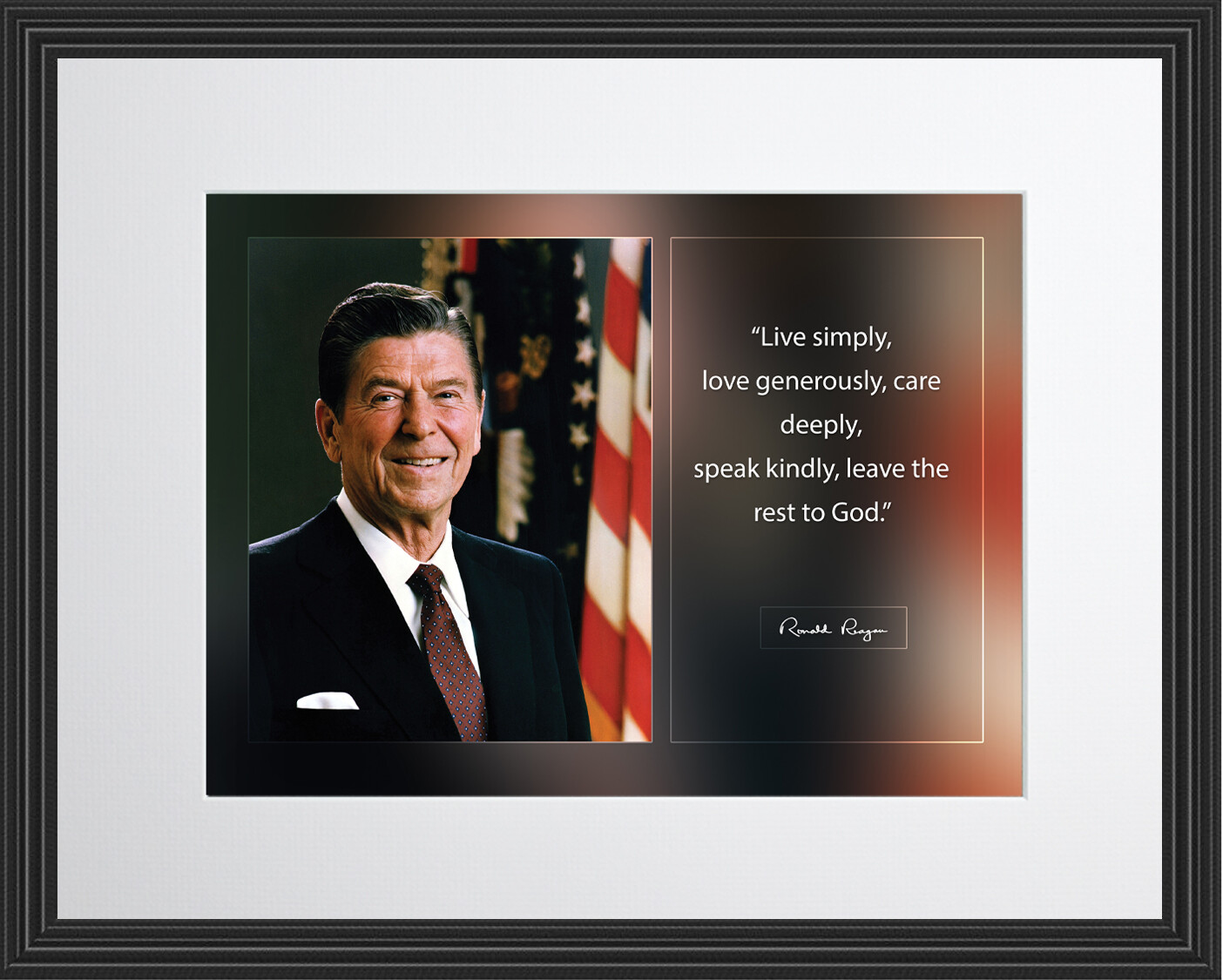 Ronald Reagan Live Simply Poster Print Picture or Framed Wall Art gallery