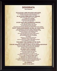 “Desiderata” Poem Max Ehrmann, Framed Poster Picture Print Motivational Wall Art