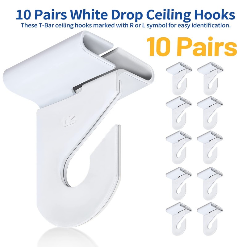 10 Pairs Drop Ceiling Hooks, Heavy Duty Suspended Ceiling Grid Clips for Plants gallery