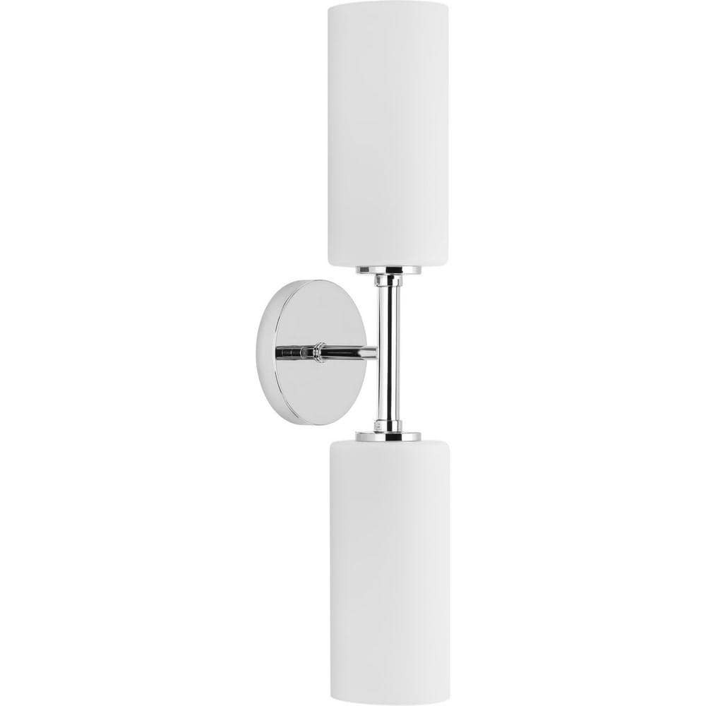 Progress Lighting 22.5" 2-Light Polished Chrome Wall Bracket w/Etched Glass