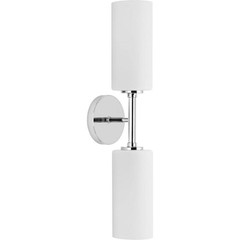 Progress Lighting 22.5″ 2-Light Polished Chrome Wall Bracket w/Etched Glass