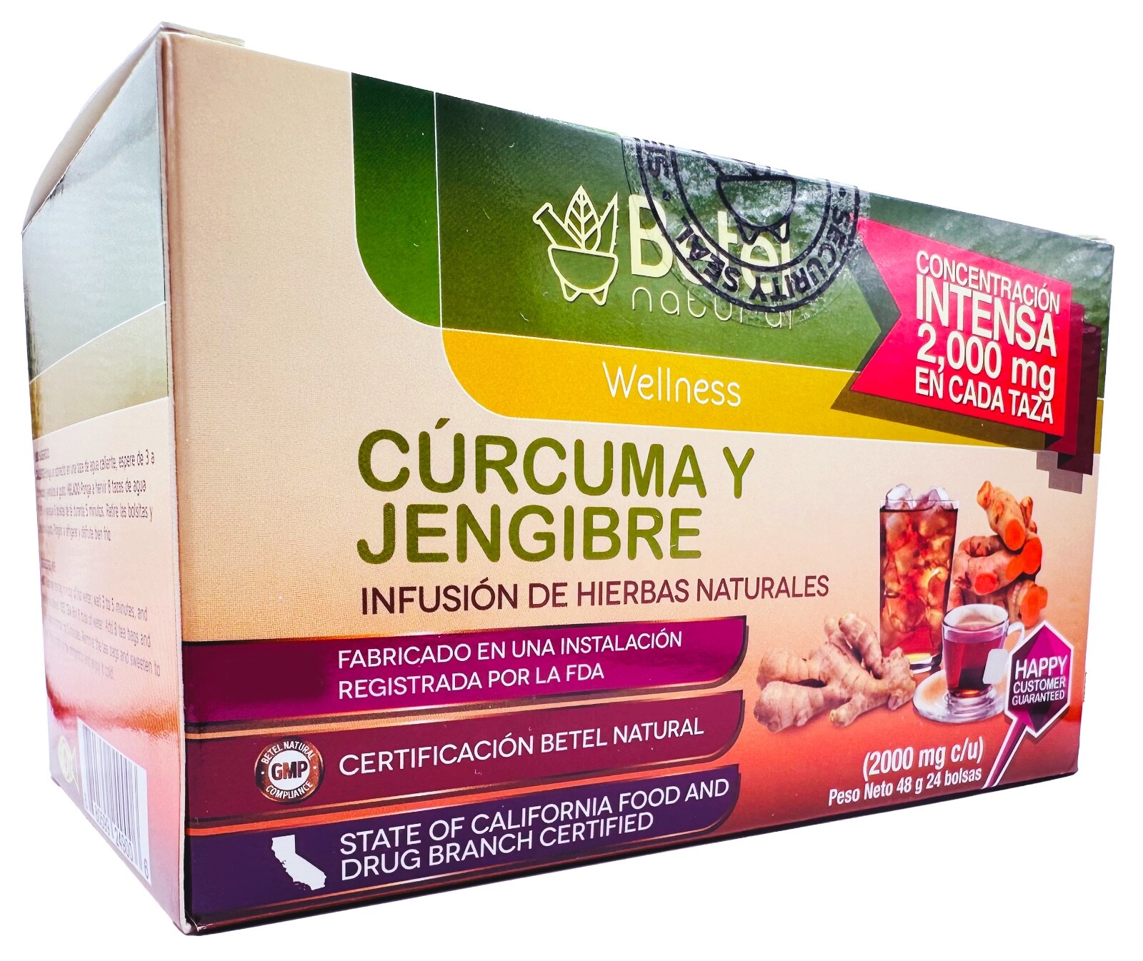 Turmeric and Ginger Tea (Te de Curcuma y Jengibre) by Betel Natural - 24 Tea Bag gallery