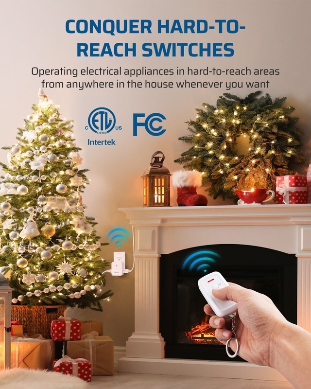 DEWENWILS No Wiring Light Switch, Remote Control Outlet, Plug and Play, 100FT gallery