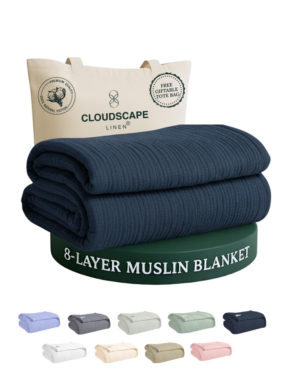 CLOUDSCAPE 8 Layer Muslin Blanket Queen Size for Adults - 100% Cotton Gauze S... gallery