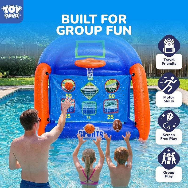 Inflatable Multi-Sport Pool Games for Kids Teens Adults with Basketball Football gallery