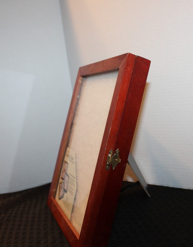 Easel Back 8" x 10" Solid Wood Hinged Display Case for Small Collectables gallery