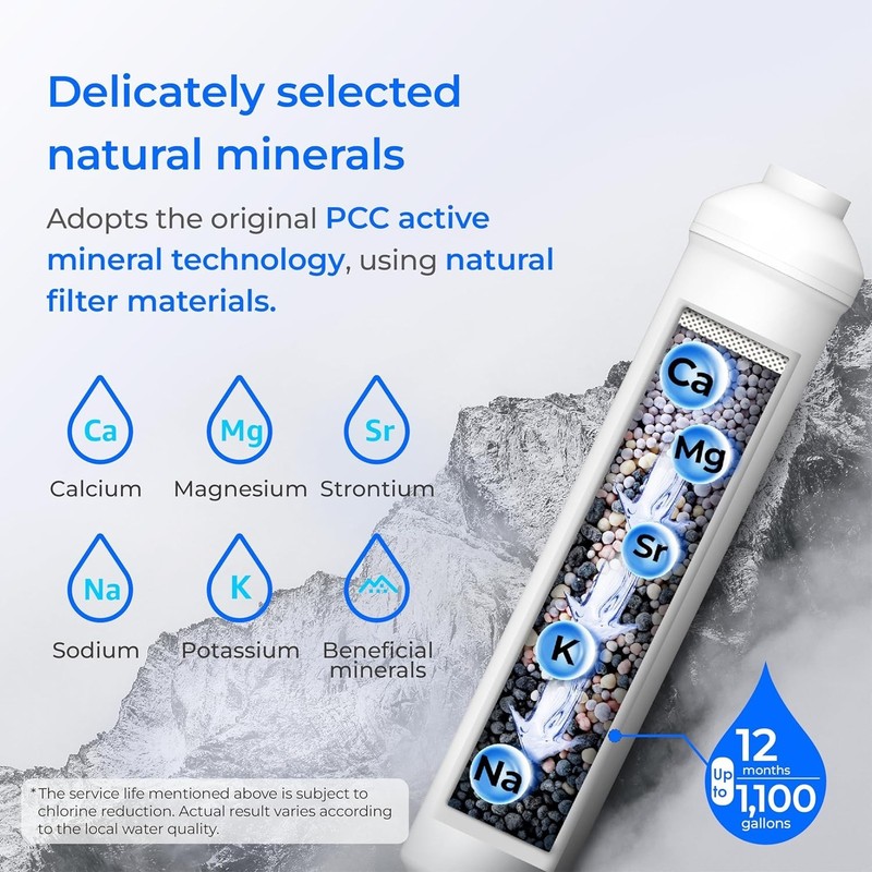 Waterdrop Remineralization Inline Water Filter, 1/4” Quick Connect Post Filter gallery