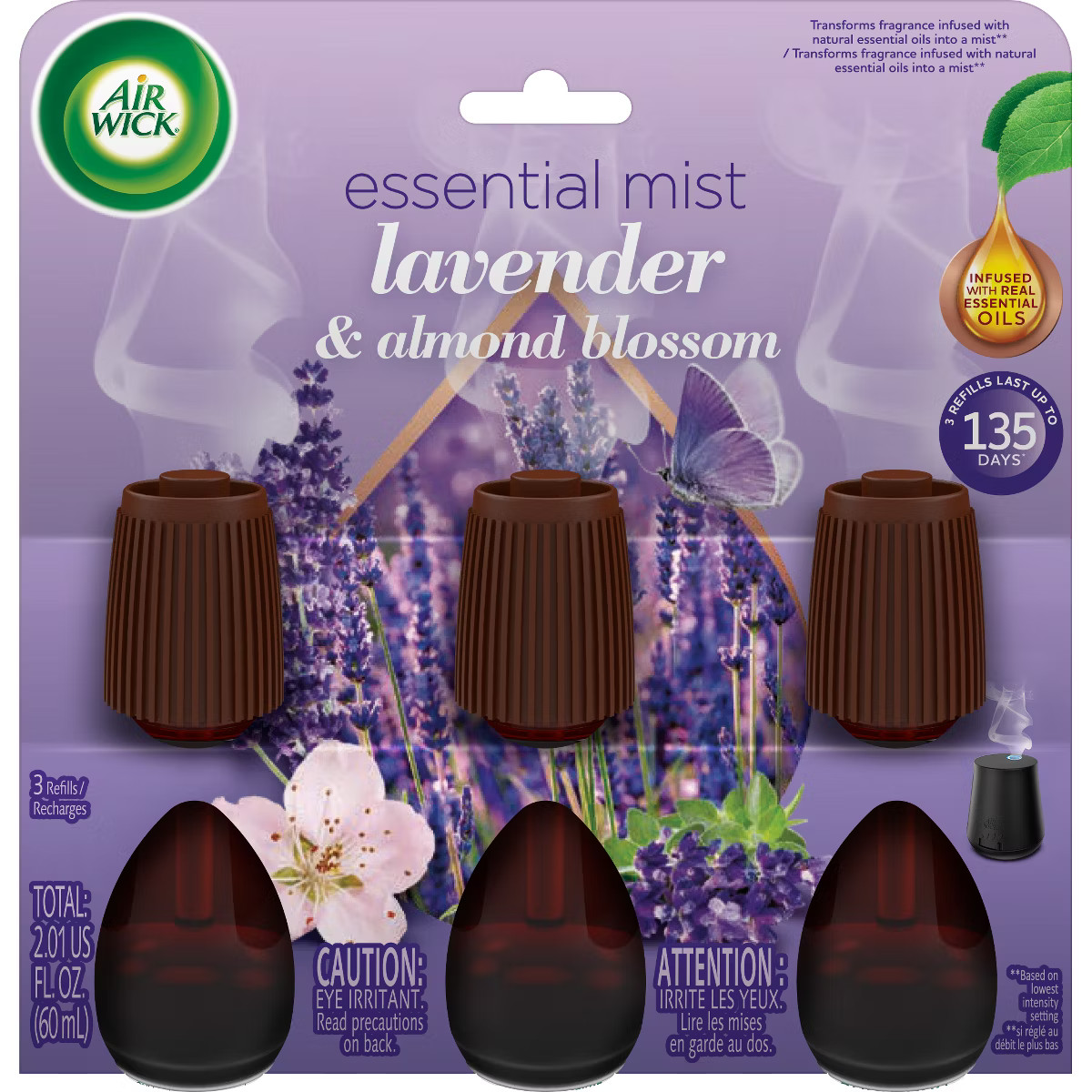 2 PACK - Air Wick Essential Mist Refill 3 Count, Lavender & Almond Blossom gallery
