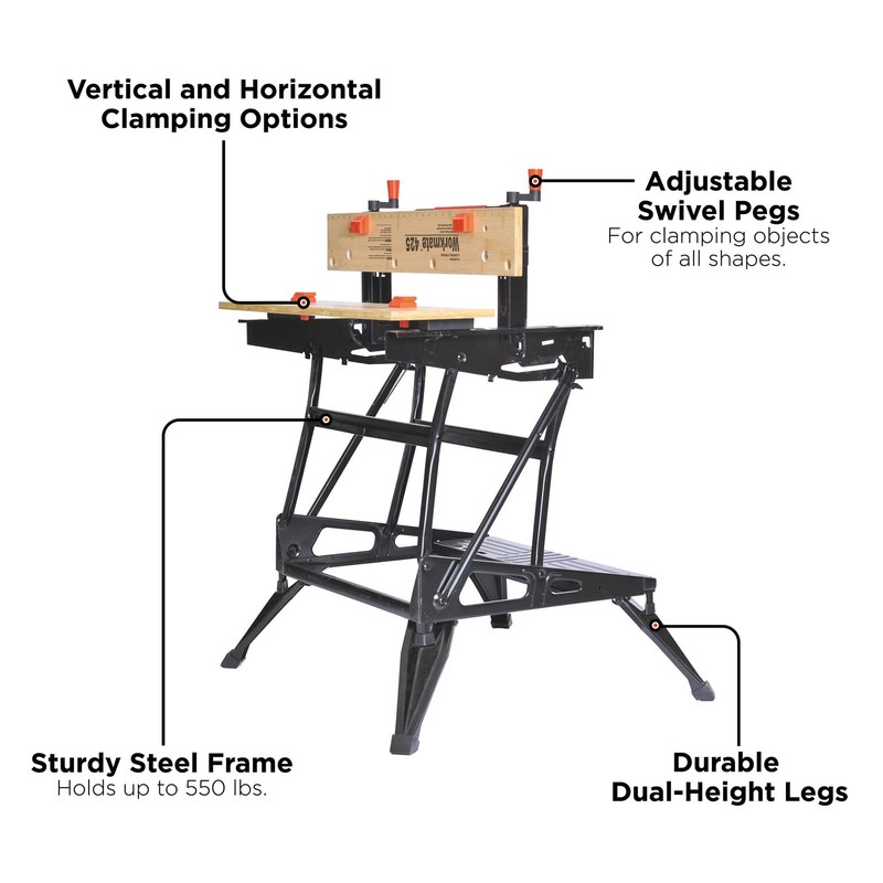 BLACK+DECKER Portable Workbench, Workmate Folding Workbench, 550 lb. Capacity... gallery