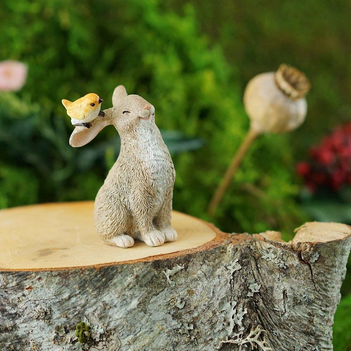Mini Garden Rabbit Statue Patio Lawn Figurine Outdoor Home Decor Bunny Sculpture gallery