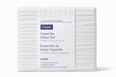Casper Hyperlite Cooling Grid Weave 100% Lyocell WHITE 4pc QUEEN Sheet Set NWT!