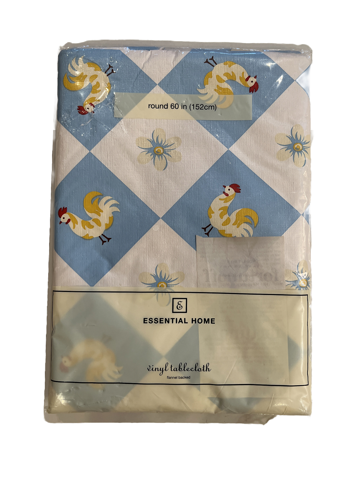 Essential Home Vinyl Tablecloth Flannel Backed Rooster (round 60 In / 152cm) gallery