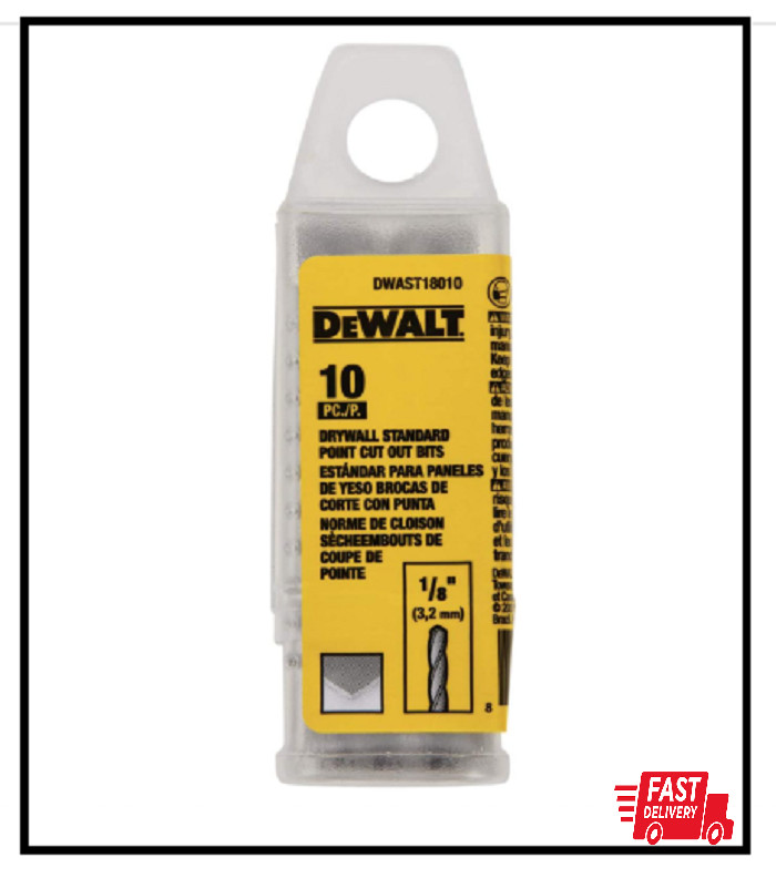 DWAST18010 1/8IN DRYWALL STANDARD CUT OUT BIT 10 Pack gallery