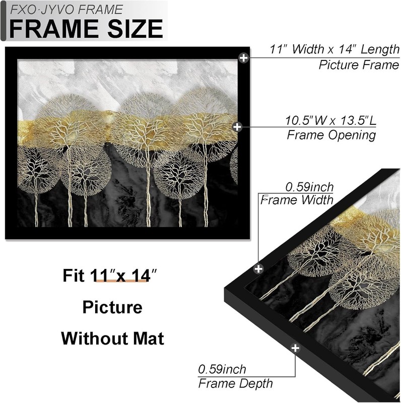 Black 11x14 Diploma Frame, Display Document 8.5 x 11 with Mat or 11 x 14 With... gallery