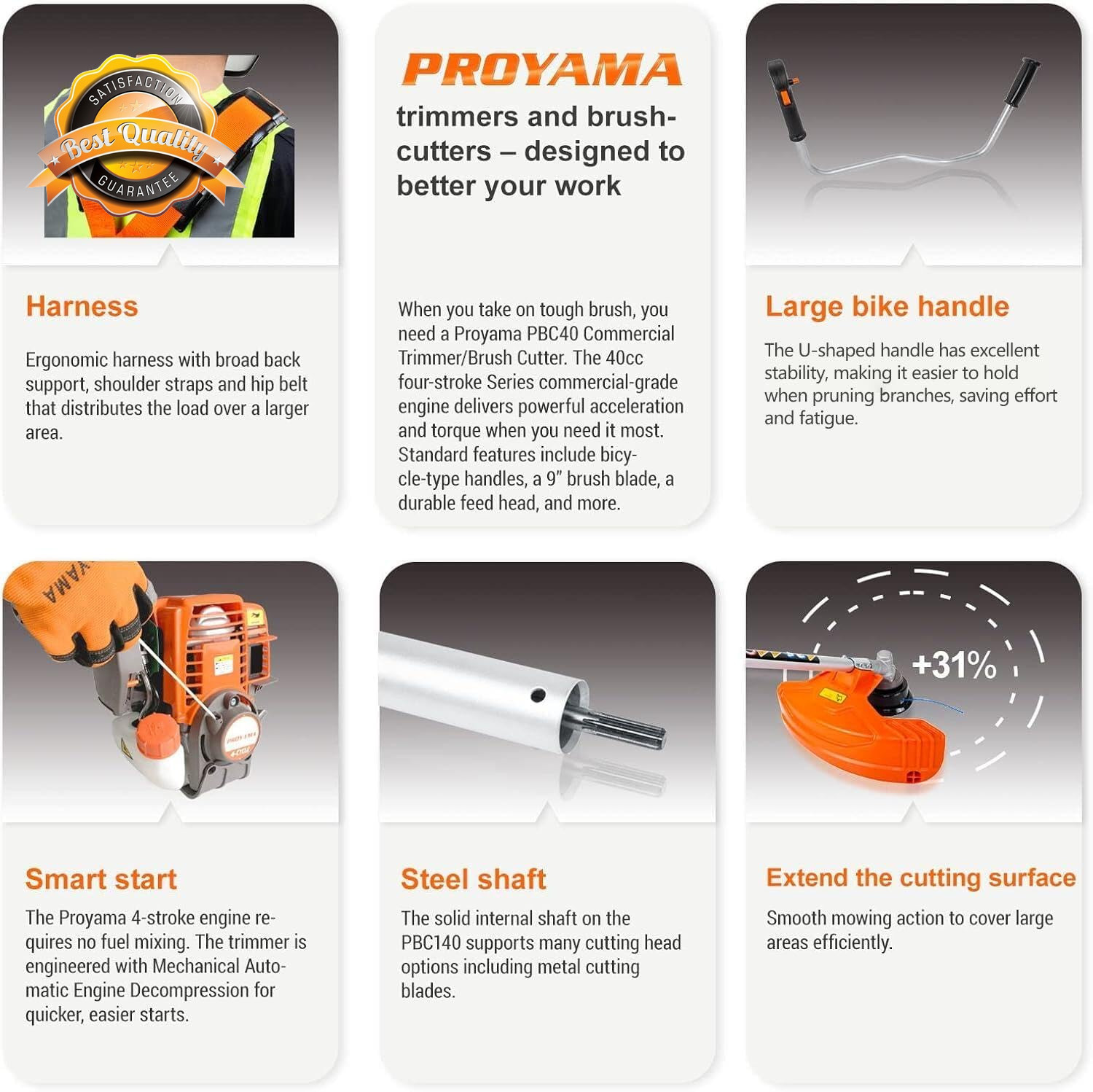 40CC Gas Brush Cutter 4 Cycle Heavy Duty 3 in 1 String Trimmer Weed gallery