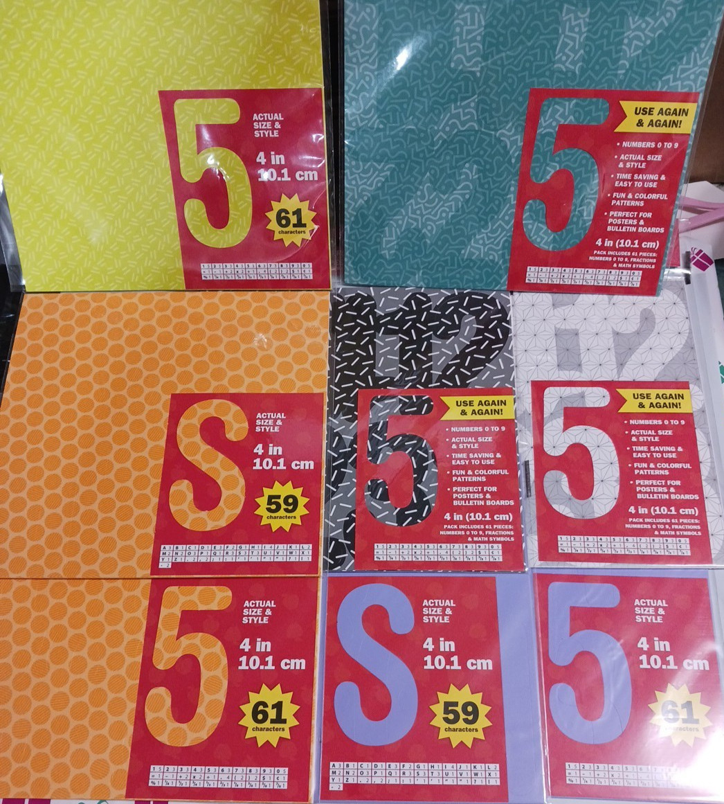 Paper Letters and Numbers Die-cut perforated. 2 sets alphabets, 6 sets numbers gallery