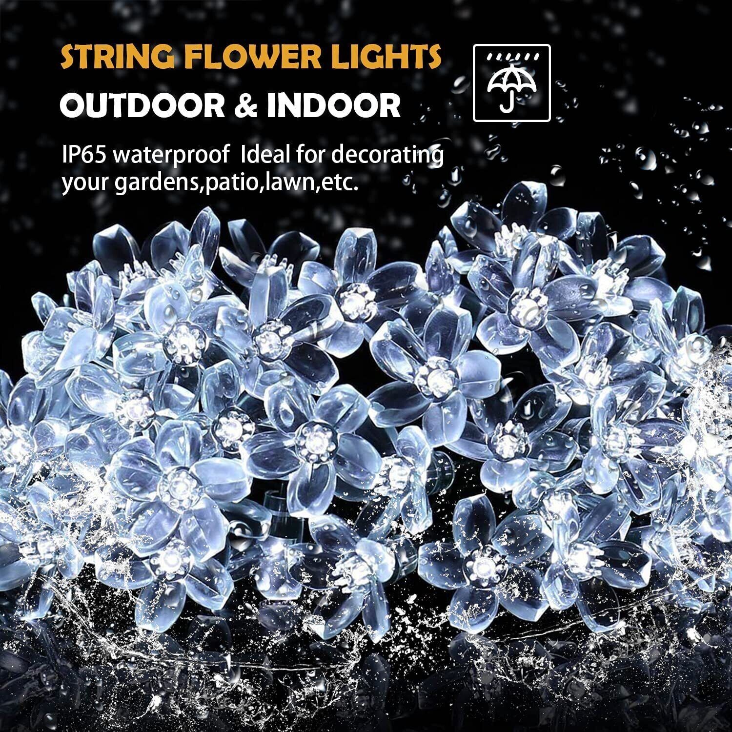 Outdoor Waterproof Solar String Flower Lights Fairy Light Decorations 8 Models gallery