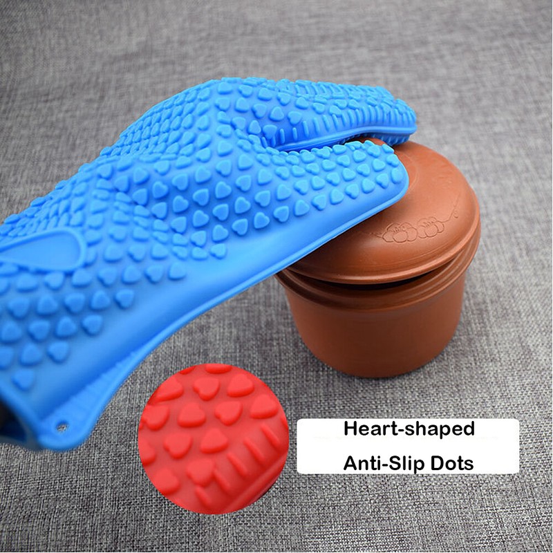 US Silicone BBQ Heat Resistant Gloves Grill Pot Holder Cooking Grip Oven Mitts gallery