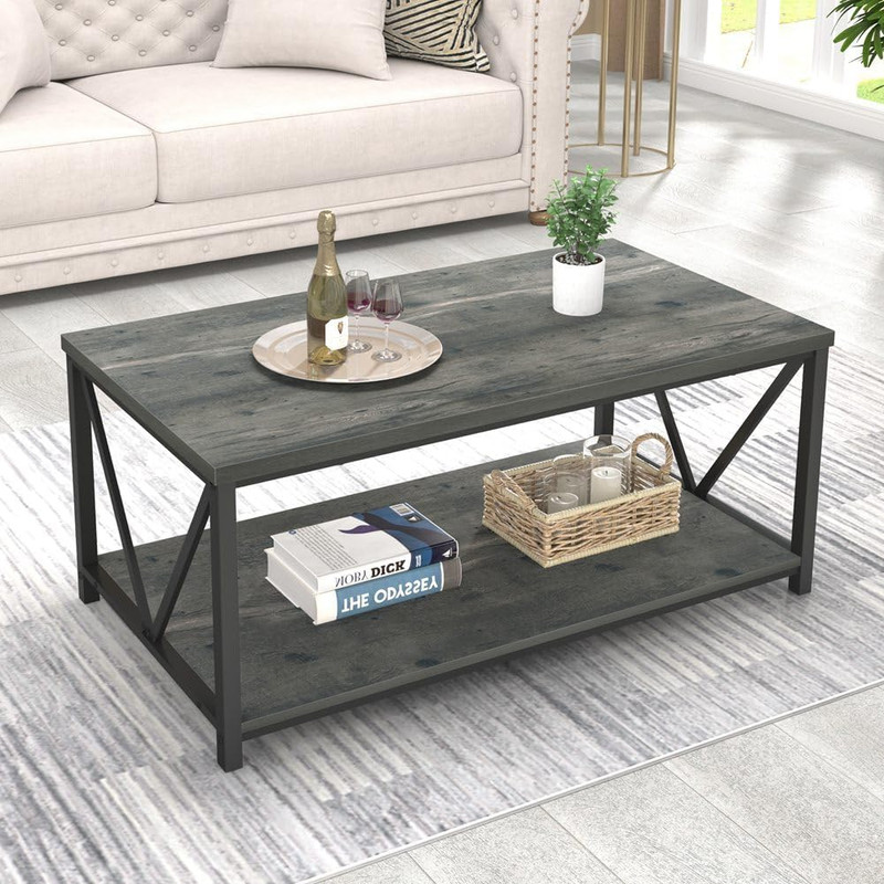Rustic Grey Coffee Table & 55" TV Stand for Stylish Living Rooms gallery