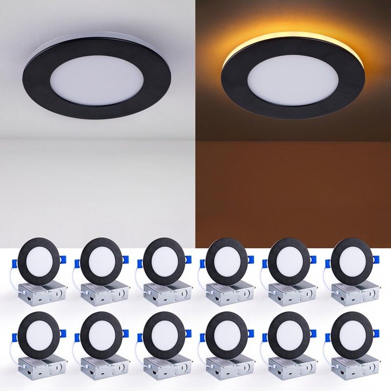 12 Pack 4" LED Recessed Panel Downlight 5CCT Ceiling Light Dimmable Night Light gallery