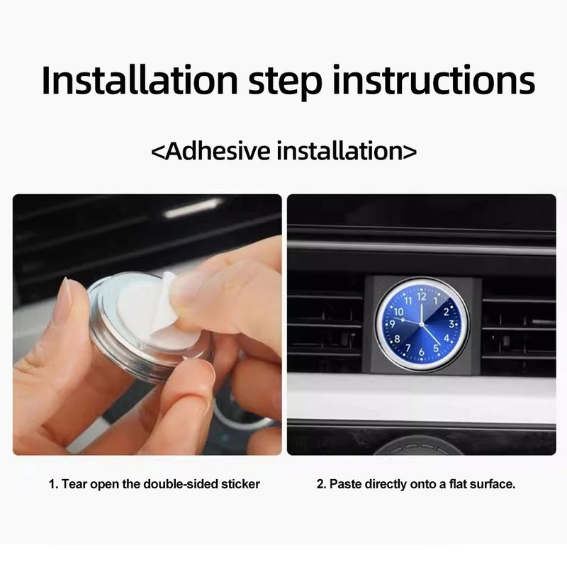 Car Dashboard Clock Mini Tiny Analog Clock Watch for Vehicle Stick On Clock USA gallery