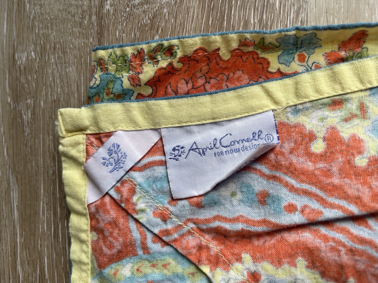 April Cornell Now Designs Rectangle Paisley Table Cloth Coral Yellow 84x120” gallery