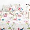 Wake In Cloud - Floral Bed Sheets, 100% Cotton, 4-Piece Sheet Set, Bird Patterne gallery