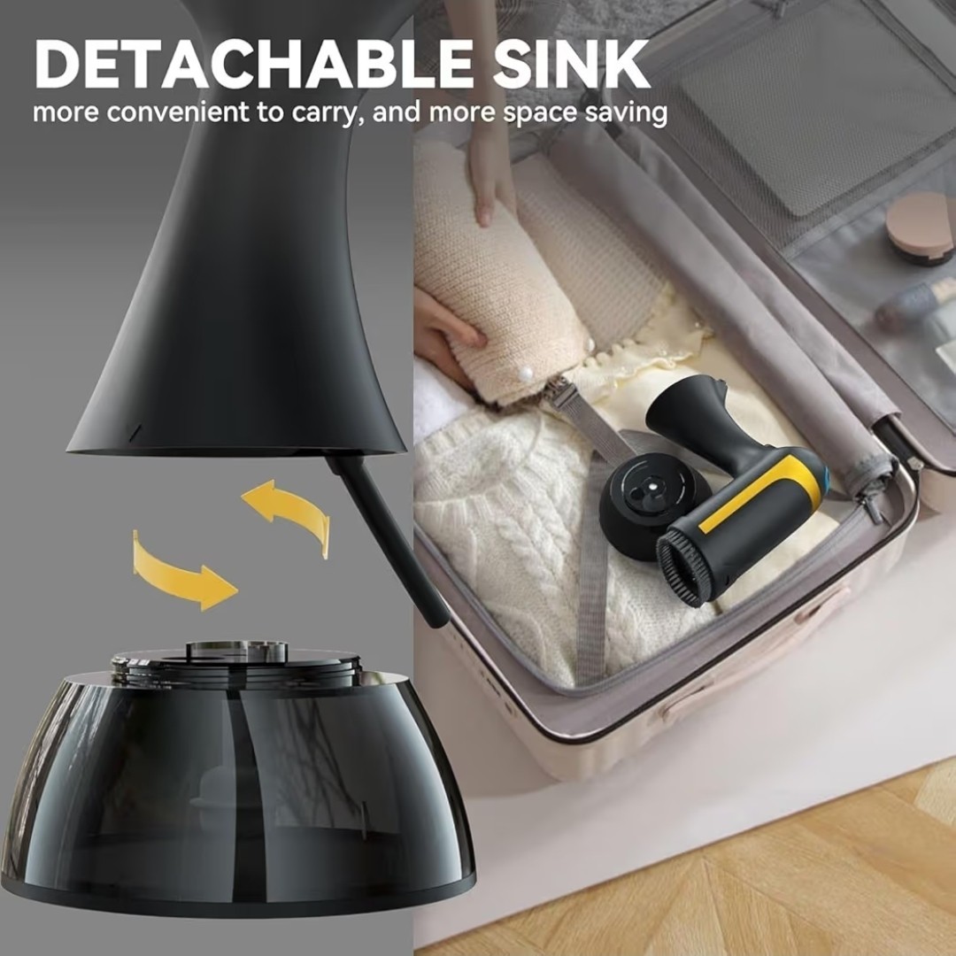 Handheld Garment Steamer, 20 Sec Heat, Detachable 0.3L Tank, Black/Yellow gallery