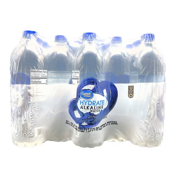 Great Value Hydrate Alkaline Water, 23.7 fl Oz, Bottle, 15 Count...,,, gallery
