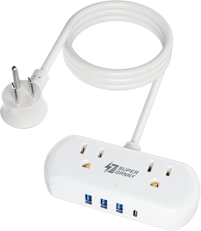Smart USB Charging Hub: 2 AC Outlets & 4 Ports for Home & Office, Compact Design gallery