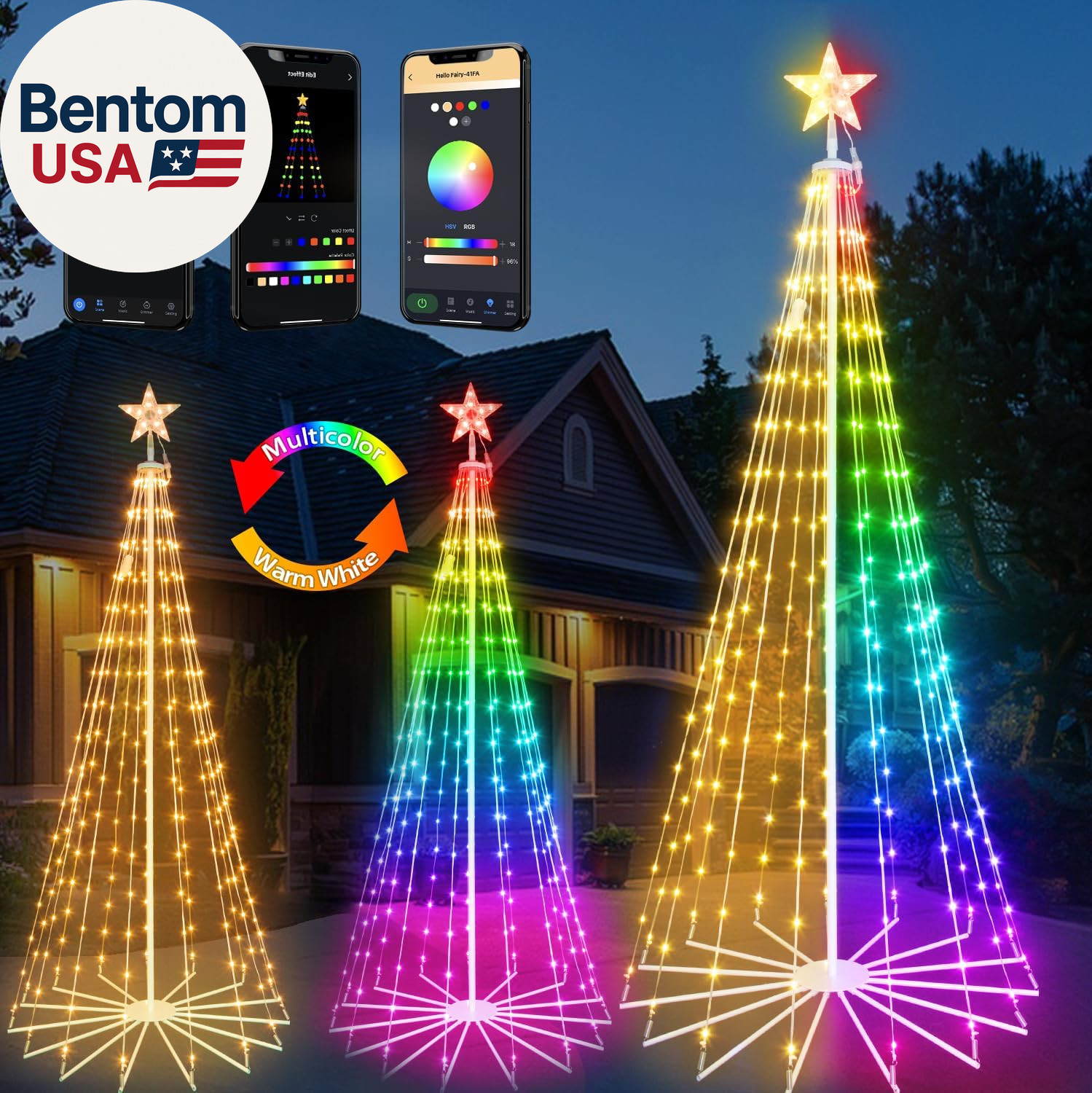 9FT 460Leds Smart Outdoor Christmas Tree with App Control, 85+ Modes, Music Sync gallery