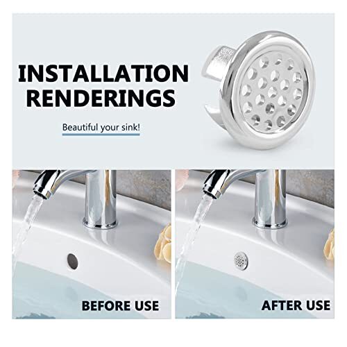 3 Pack Bathroom Sink Overflow Trim Ring Electroplating Chrome Overflow Drain Cov gallery
