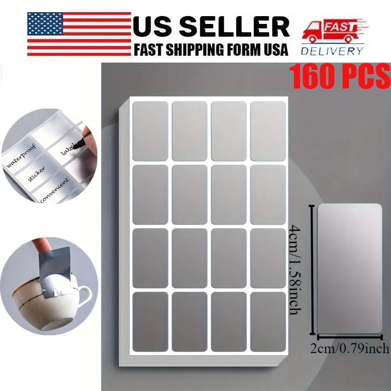160pcs Waterproof Label Stickers Oil - Resistant Reusable for Food Containers gallery