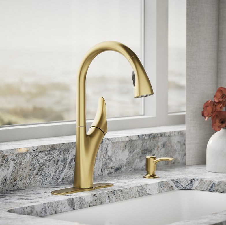 Kohler Brushed Gold Transitional Pull Down Kitchen Faucet 1PREC26448-SD-2MB-AA gallery