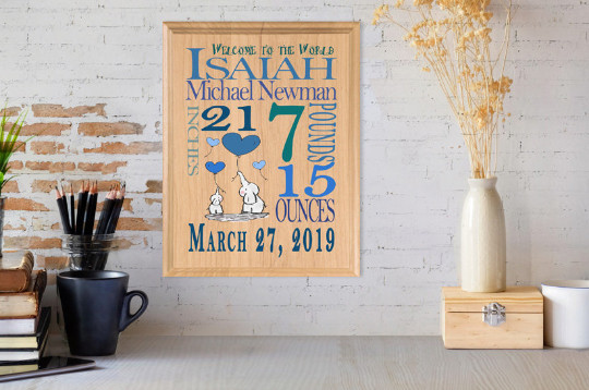 Personalized New Baby Boy Sign Custom Newborn Boy Nursery Wall Art Home Decor gallery