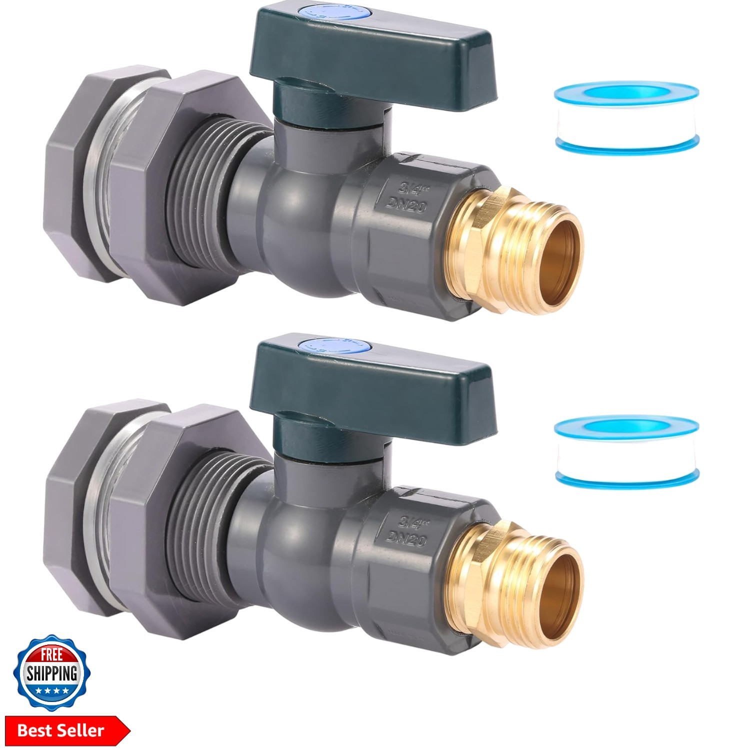 2 Set 3/4 Inch Rain Barrel Spigot Kit - Water Barrel PVC Garden Diverter Kit ... gallery