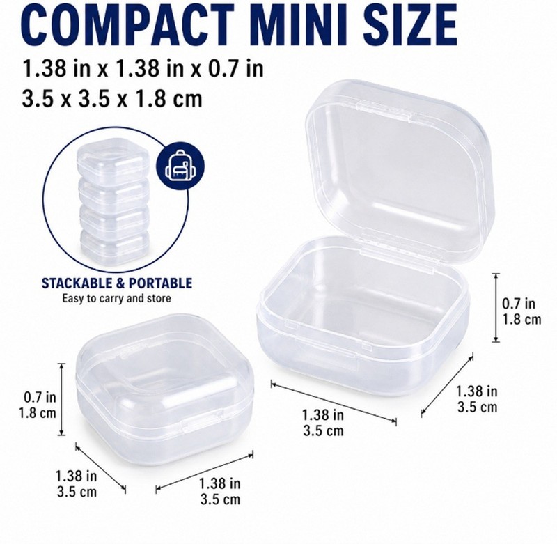 40 Pcs Small Plastic Storage Container Boxes Box DIY Coins Screws Jewelry Travel gallery
