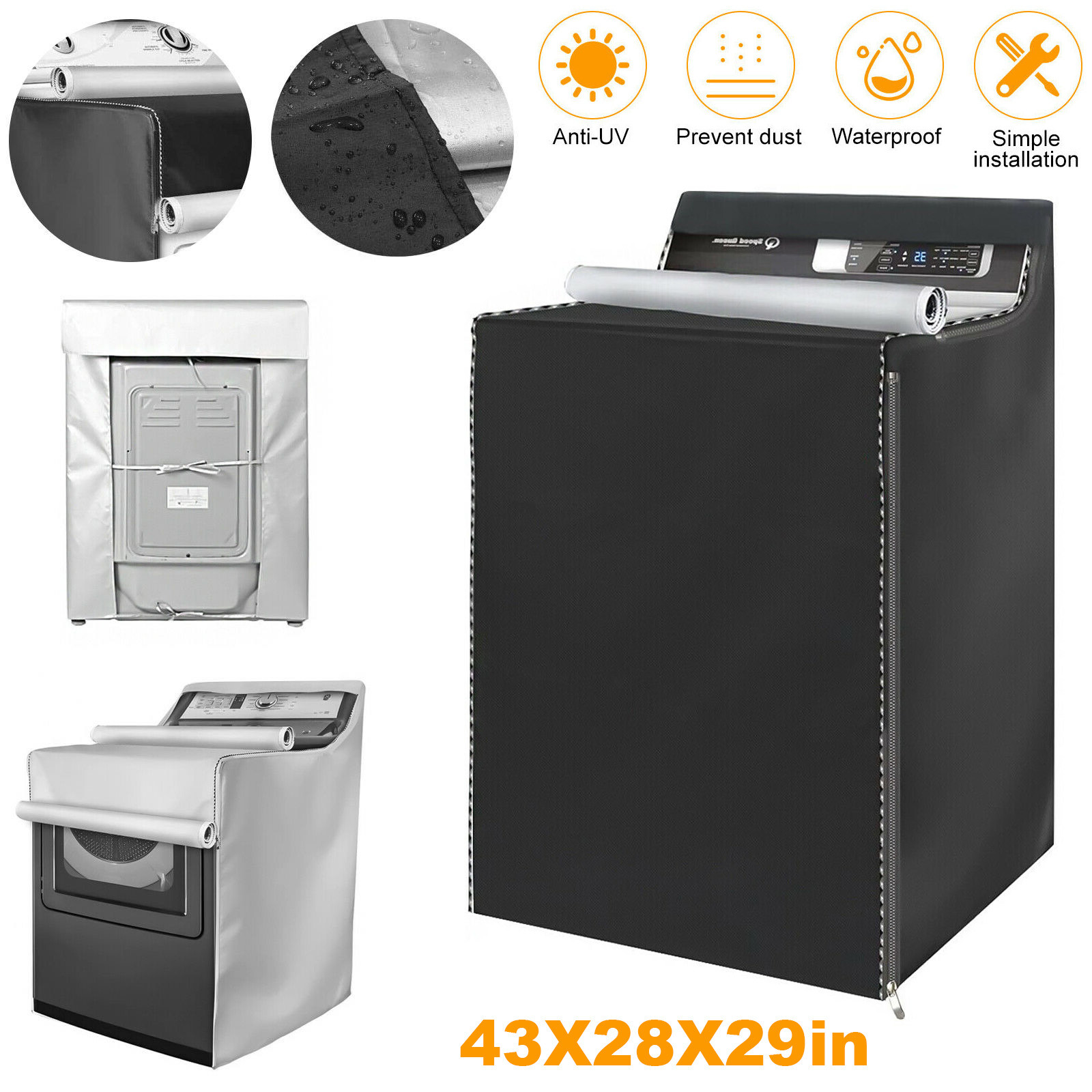 Washing Machine Top Dust Cover Laundry Washer/Dryer Dustproof Waterproof Protect gallery