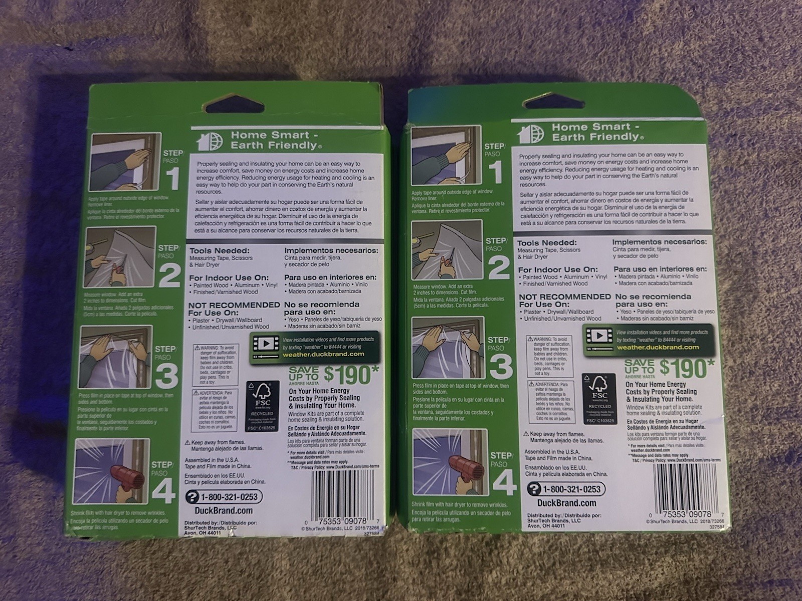 2 x DUCK Rolled Shrink Film Window Kit Insulates up 10 Windows, 62 in. x 420 Lot gallery