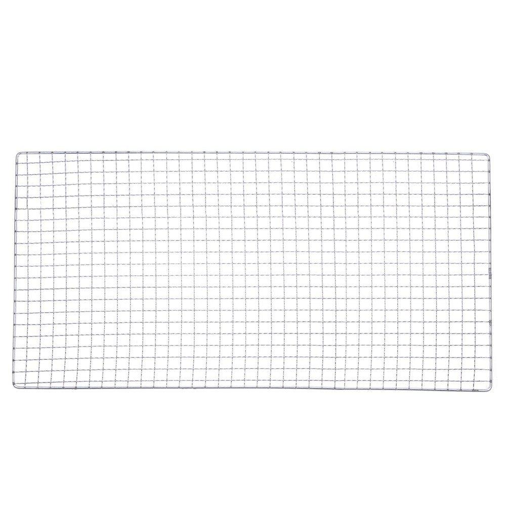 Square BBQ Grill Net 29.5x60cm Electroplated Stainless Steel Barbecue Mesh Mat