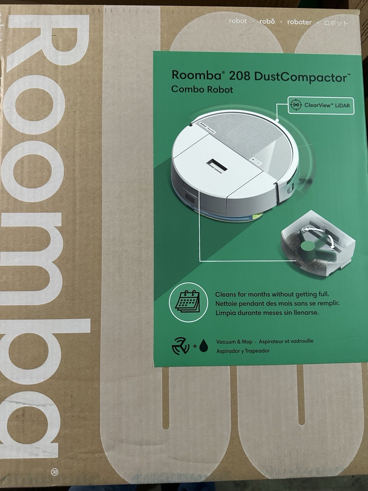 iRobot Roomba 208 DustCompactor Combo Robot Vaccum and Mop, White gallery