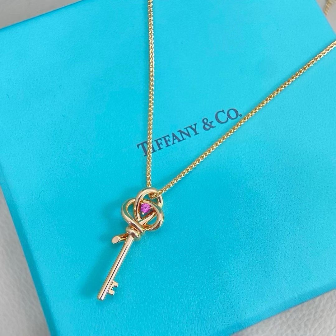 Tiffany & Co. Yellow Gold Key Charm Pendant Necklace on Chain, Love Theme gallery