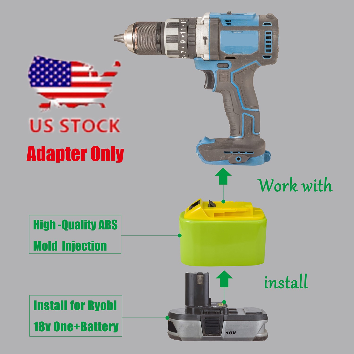 1x Adapter for Ryobi 18V Battery: For Hercules 20V Tool, Includes BMS Protection gallery