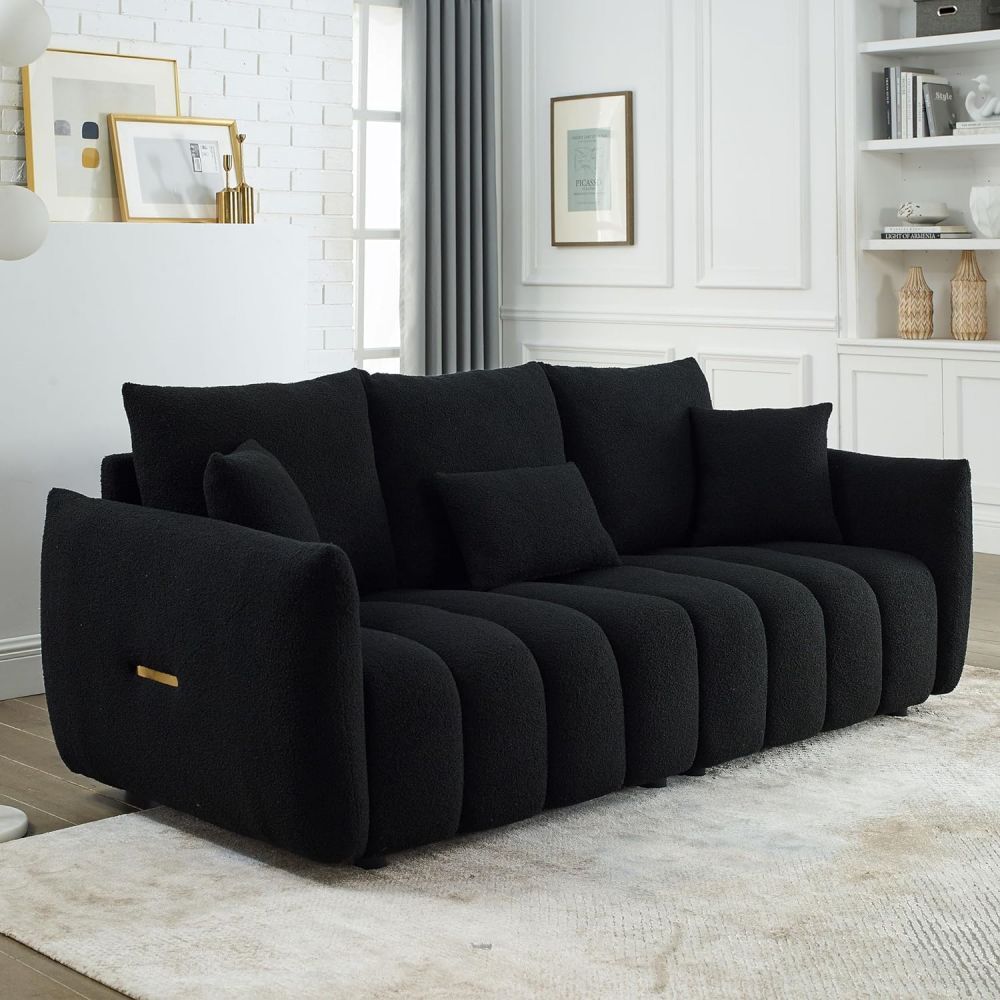 Modern Teddy Oversized Upholstered 3-Seater Single Sofa Couch for Living Room gallery