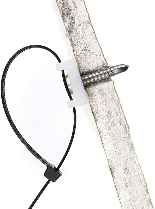 Cable Tie Mounting Base - White - Mount Saddle Type Wire Holder - 100 Pack gallery
