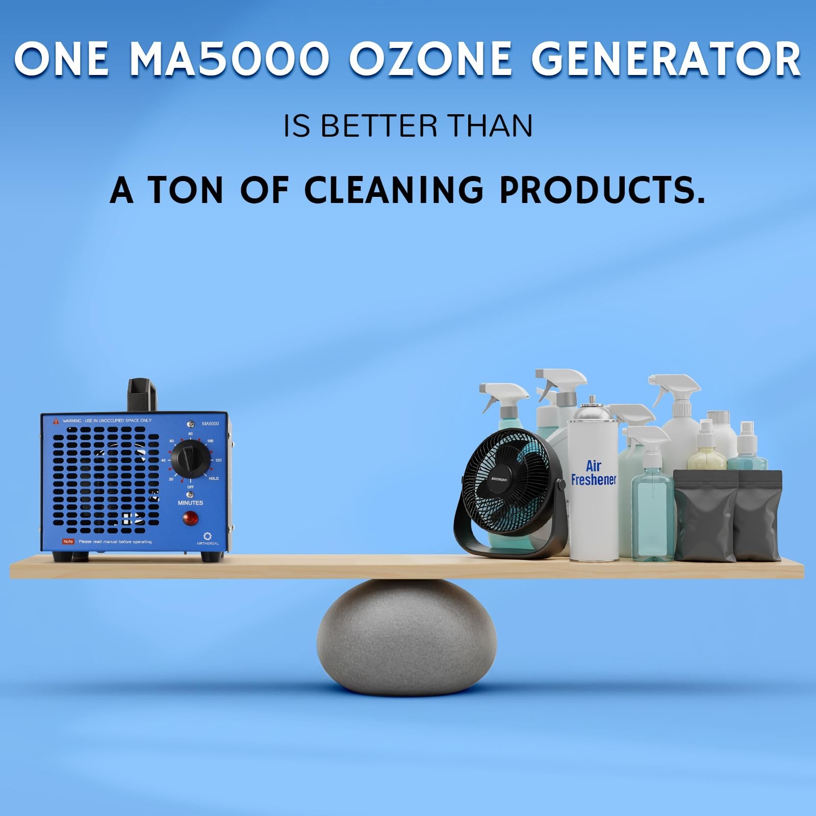 Ozone Generator 2000sq.ft. Odor Removal Commercial Air Ionizer MA5000 Airthereal gallery