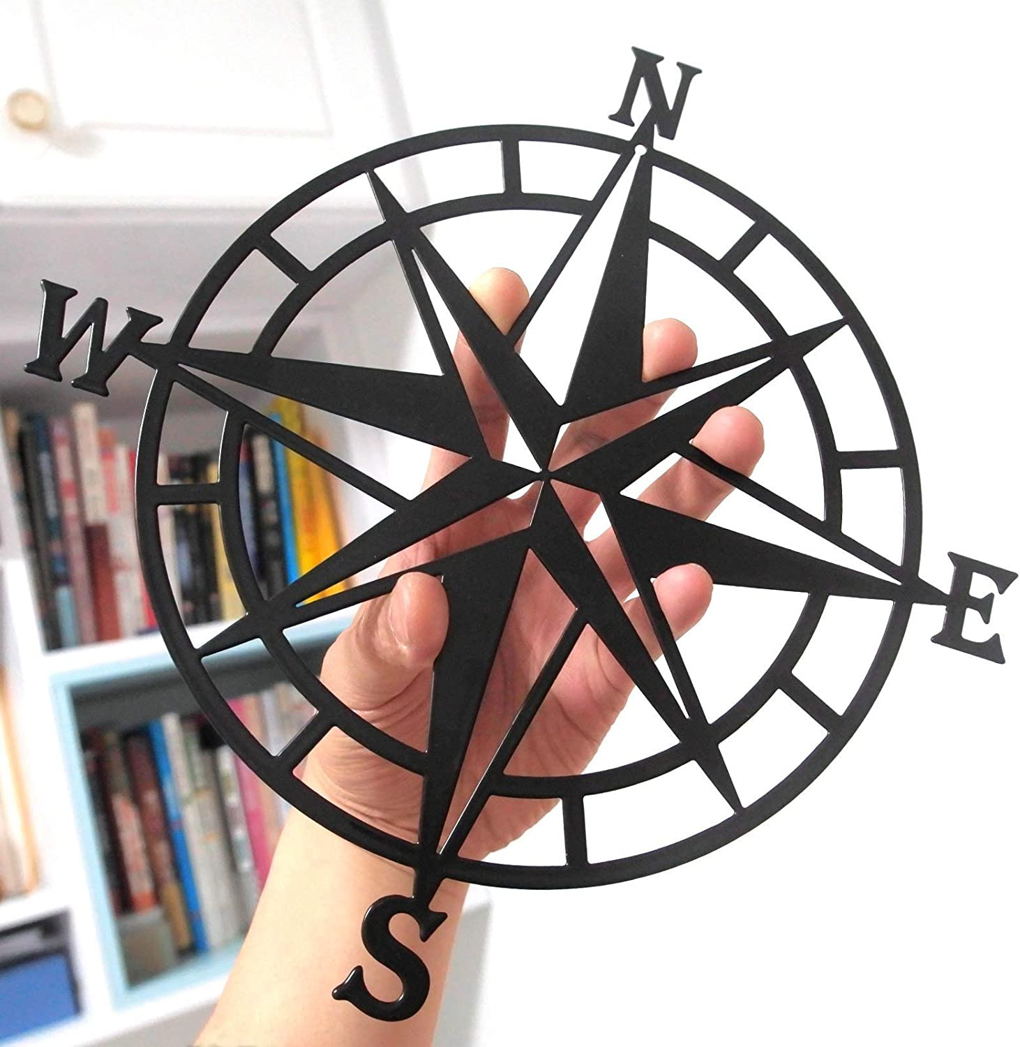 11 Inches Metal Decorative Nautical Compass Wall Decor, Living Room Bedroom Offi gallery